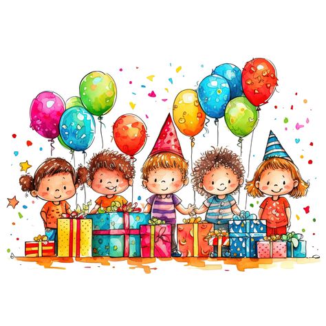 Kindergarten Illustration, Birthday Party Illustration, Dress Illustration Art, Birthday Cake Clip Art, Cartoon Birthday, Cake Illustration, Birthday Cartoon, Birthday Illustration