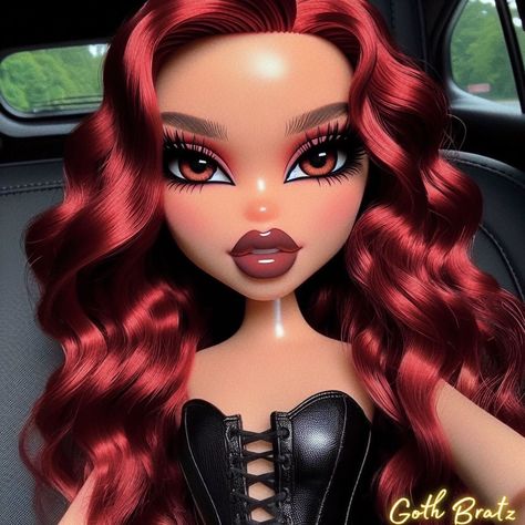 Commission ❤️❤️❤️ Red hair slays. #bratz #explorepage #gothbratz Red Head Bratz Doll, Bratz Red Hair, Red Hair Bratz, Brats Aesthetic, Brat Doll, Red Curly Hair, Mental Wellbeing, New Aesthetic, Bratz Doll