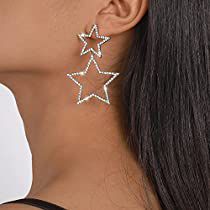 Crystal Fashion, Body Jewelry Piercing, Estilo Punk, Loop Earrings, Star Earrings Stud, Girls Earrings, Rhinestone Earrings, Star Pendant, Star Earrings