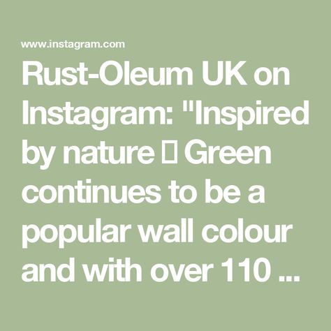 Rust-Oleum UK on Instagram: "Inspired by nature 💚

Green continues to be a popular wall colour and with over 110 colours to choose from we're sure you'll find the perfect green for your home.

🎨 Serenity
🎨 Emerald
🎨 After Dinner
🎨 Aloe

#wallpaint #rustoleum #makeitrustoleum #wallpaintcolours #greenwallpaint #rustoleumwallpaint #rustoleumserenity #rustoleumemerald #rustoleumafterdinner #rustoleumaloe #greenwallpaintinspo #wallpaintinspo #diy #interiordiy #interiordecor" Popular Wall Colors, Green Painted Walls, Wall Colour, Paint Swatches, Rust Oleum, Wall Paint Colors, Nature Green, Inspired By Nature, Wall Paint