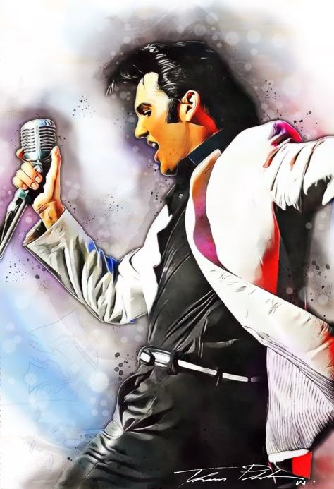 Elvis Presley Poster Art, Elvis With Guitar, Elvis Presley Artwork, Elvis Presley Wallpaper Art, Elvis Fan Art, Elvis Illustration, Elvis Cartoon, Elvis Presley Tattoo, Elvis Presley Drawing