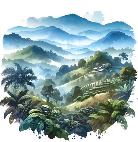 Tropical Mountain and  forest clipart using watercolor🗻🌴 . #clipart #watercolorart #artsupplies #tropicalplants #tropicalviews #mountainscene #forestscene #natureart #digitalpaintings #jamaica #mountainart #digitaldownload #jamaicanmountains Tropical Mountains, Mountains Drawing, Forest Clipart, Mountain And Forest, Mountain Scene, Tropical Forest, Mountain Art, Watercolor Inspiration, Tropical Plants