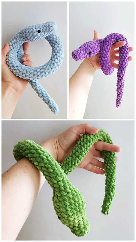 Amigurumi Snake Free Pattern Crochet Cobra Free Pattern, Small Snake Crochet Pattern Free, Crochet Snakes Free Pattern, Amigurumi Snake Free Pattern, How To Crochet A Snake, Snake Amigurumi Free Pattern, Crochet Snake Pattern Free, Crocheted Snake, Crochet Snake Pattern