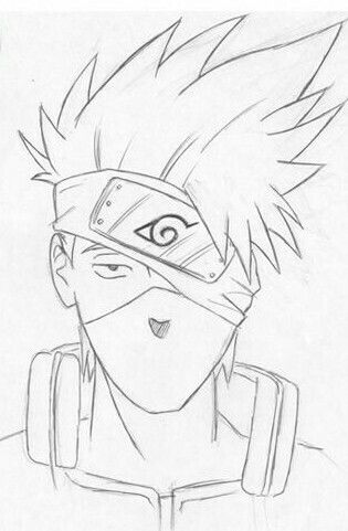 Kakashi Drawing, Naruto Drawings Easy, Goku Drawing, Simple Anime, Naruto Sketch Drawing, Naruto Sketch, Anime Ninja, Naruto Drawings, Naruto Kakashi