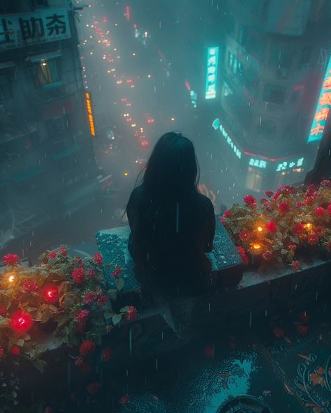 Neon Lofi Aesthetic, Moody Neon Aesthetic, Cyberpunk Rain Aesthetic, Cyberpunk Night City Wallpaper, Vibes Photos, Rainy Cyberpunk City, Dystopian Art, Bow Wallpaper, Grunge Art