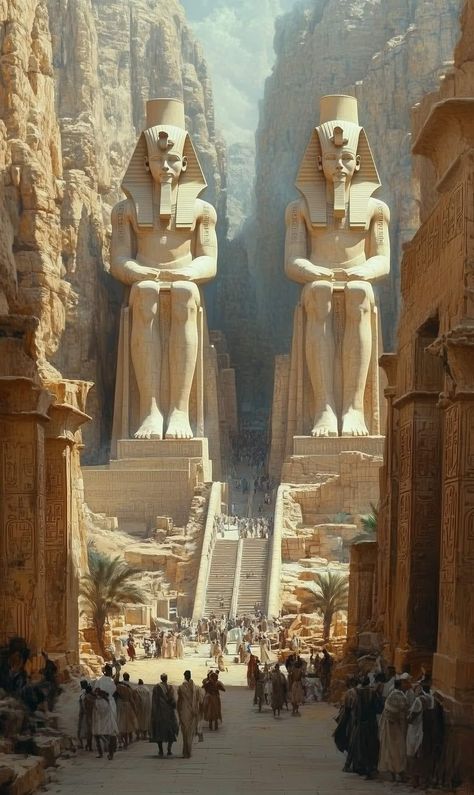 Ancient Egypt Aesthetic, Egyptian Statues, Egypt Concept Art, Egypt Aesthetic, Good Morning My Friend, Ancient Egypt History, Ancient Egypt Art, Old Egypt, Visit Egypt