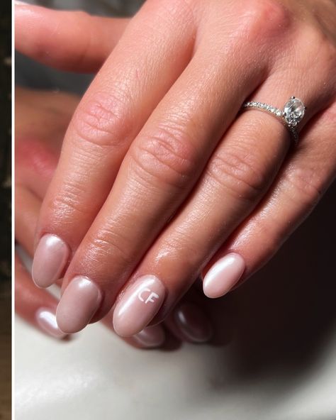 Wedding Nails For Bride With Initials, Short Bridal Nails, Nails For The Bride, Bridal Nail, Nails For Bride, Builder Gel Nails, Builder Gel, Wedding Nails For Bride, Wedding Vibes