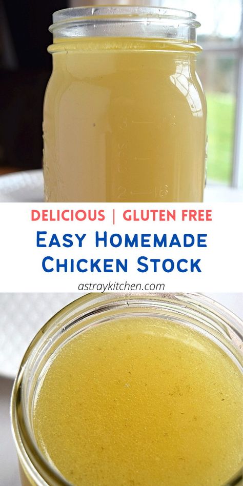 This Simple Chicken Stock is a great recipe to learn and have on hand. An easy gluten free soup recipe that is the best broth for sipping on its own or using in your favorite gluten free soups. Soup season just got a major upgrade! Gluten Free Soup Recipes Glutenfree, Apple Cider Vinegar Chicken, Homemade Chicken Stock, Soup Season, Homemade Gluten Free, Batch Cooking, Gluten Free Chicken, Chicken Stock, Roasted Chicken