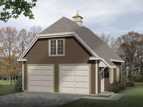 The Keryn Two-Car Garage  plan. See details for Plan 059D-6011. Garage Plans With Loft, Plan Garage, Overhead Garage Door, Garage Loft, Workshop Plans, Overhead Garage, Garage Plan, Roof Architecture, Farmhouse Style House Plans