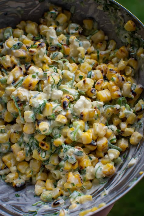 close up of corn elote in a bowl Corn Elote Steak Tacos, Elote Tacos Recipe, Corn Topping For Tacos, Elote In A Bowl, Steak Tacos With Corn Salsa, Steak And Corn Tacos, Street Corn Steak Tacos, Corn Salsa For Tacos, Grilled Steak Elote Tacos