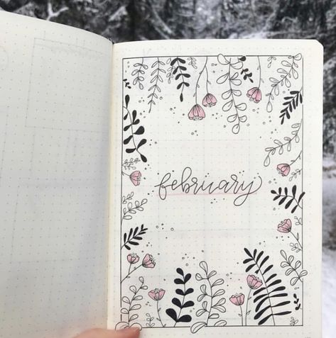 February Bullet Journal, Water Brush Pen, Watercolor Splatter, Heart Themed, Bullet Journal Themes, Themes Free, Simple Photo, Journal Themes, Bullet Journal Doodles