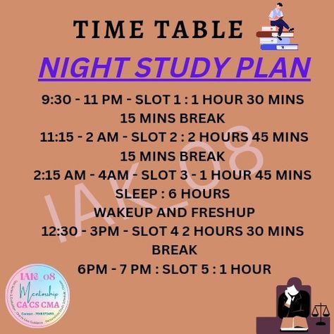 Brown background with night study exam time table for more than 9 hours Late Night Study Time Table, Study Schedule With School, Time Table For Studying Template, Night Owl Study Routine, Study Routine Schedule, Study Timetable Template, Emo Haircut, Night Before Exam, Study Time Table