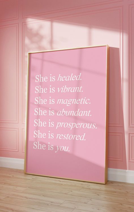 This Motivational That Girl Poster is perfect for bedroom wall decor, dorm room decor, college apartment decor, and for all the girls who want to level up and become the best version of themselves. It is the perfect piece of art to infuse your space with positivity, inspiration, and a touch of vibrant energy. This downloadable and pr... #Ideas #Decor #with #HomeIdeas #Infuse #HouseGoals #DecorInspiration #HomeInspiration #Charm #Feminine #Apartment #Girly #InteriorInspo #Your #HomeStyle #Space Feminine Apartment, Room Decor Pink, It Girl Aesthetic, Girly Room Decor, Aesthetic Prints, Girls Things, Girly Apartment Decor, Girly Decor, Girl Wall Art