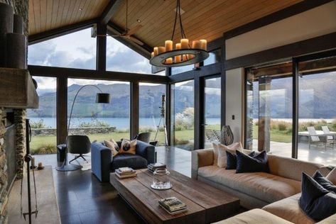 Custom Lake-House in Queenstown, New Zealand. Group Holiday, Ray White, Lake Wakatipu, New Zealand Houses, Lodge Style, Luxury Suite, The White Company, Queenstown, Real Estate Houses