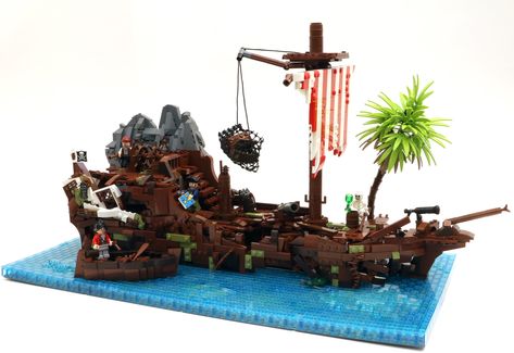 LEGO 6296 Shipwreck Island Reimagined | Nicholas Goodman | Flickr Lego Mech Cockpit, Lego Pirate Ship, Pirate Lego, Shipwreck Island, Lego Pirates, Pirate Photo, Lego Projects, Pirate Ship, Shipwreck