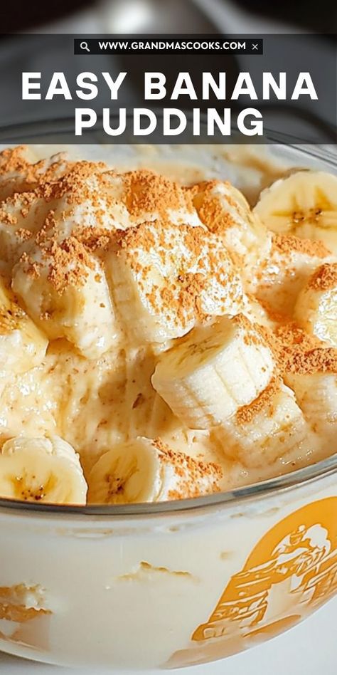 Banana Pudding For Two, Banana Pudding With Jello Pudding, Traditional Banana Pudding, Jello Pudding Desserts Easy, Banana Pudding Easy Simple, Cold Banana Pudding Recipes, Banana Pudding No Bake, Banana Dessert Recipes Easy, Sugar Free Banana Pudding