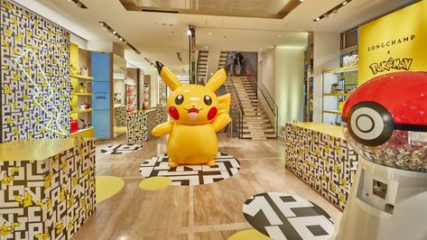 Longchamp x Pokemon Pop-Up Experience - Pop Up in Paris, France | The Vendry Pokemon Store, Paris Store, Pikachu Plush, Pop Up Event, Marketing Tactics, Pop Up Stores, Pop Up Store, Design Inspo, Paris France