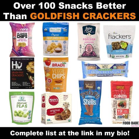 Vani Hari | Food Babe on Instagram: “Click the link in my bio for the list! After you saw my reel about Goldfish Crackers, you’re probably wanting an alternative. I put…” Plain Pizza, Organic Chips, Goldfish Snack, Organic Cake, Big Food, Kid Lunches, Goldfish Crackers, Packaged Snacks, Unhealthy Diet