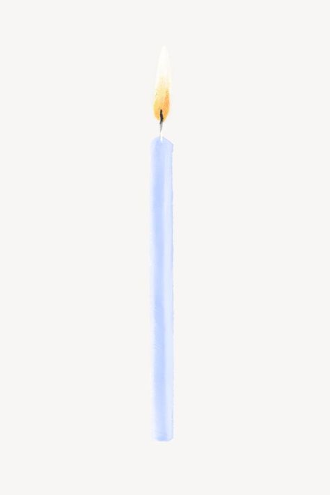 Lit birthday candle, object illustration | free image by rawpixel.com / Aum Birthday Candle Illustration, Candle Illustration, Object Illustration, Candles Birthday, Bday Cards, Blue Candles, White Candles, Dream Room, Free Image