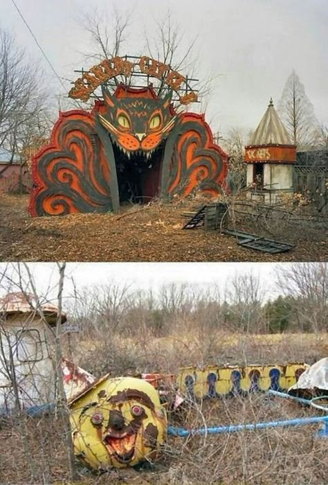 A couple OOMlich abandoned carnival images. https://www.pinterest.com/pin/438256607463983184/ Every working day I post an OOM, to express some of my zeal for the strange things of our Maker. #dailyoom Abandoned Animatronics, Abandoned Carnival, Abandoned Theme Parks, Abandoned Amusement Park, Chernobyl Disaster, Urban Exploring, Nuclear Disasters, Abandoned Amusement Parks, Parc D'attraction