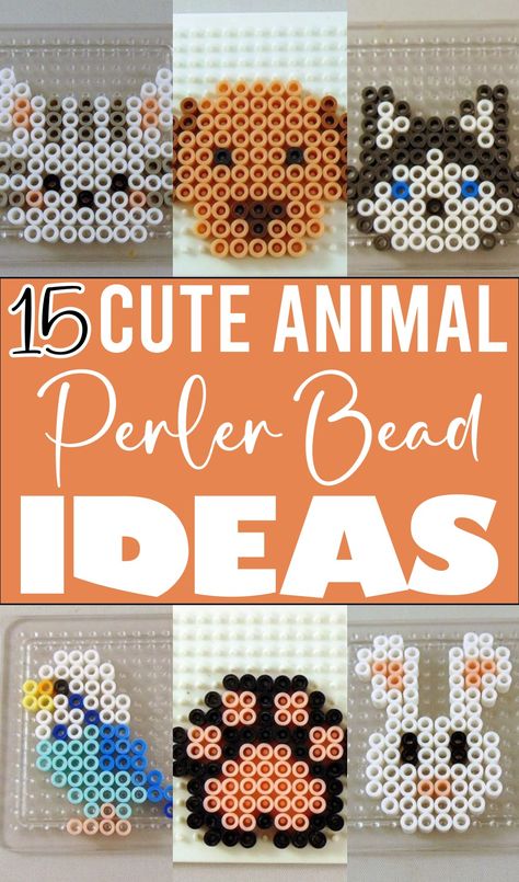 Squish Mellow Perler Bead Patterns, Perler Beads Hockey, Cute Animal Perler Bead Patterns, Perler Beads Chicken, Melting Beads Patterns Easy, Perler Beads Ideas Pattern, Dog Perler Bead Patterns, Cat Perler Bead Patterns, Peeler Bead Idea