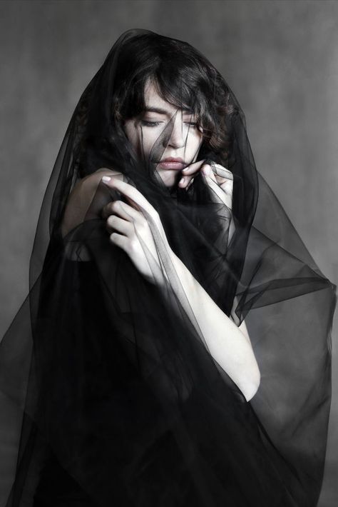 Gothic Black tulle shawl veil 
#blackveil #sheershrug #tullescarf #witchshawl #avantgarde #meshscarf #dystopian #futuristic #cybergoth #vampireshrug #fantasy #gothicprom #witchveil Sheer Cloak, Wedding Mantilla, Black Bridal Veil, Veil Alternative, Black Wedding Veil, Dramatic Veil, Tulle Shawl, Witch Wedding, Dead Bride