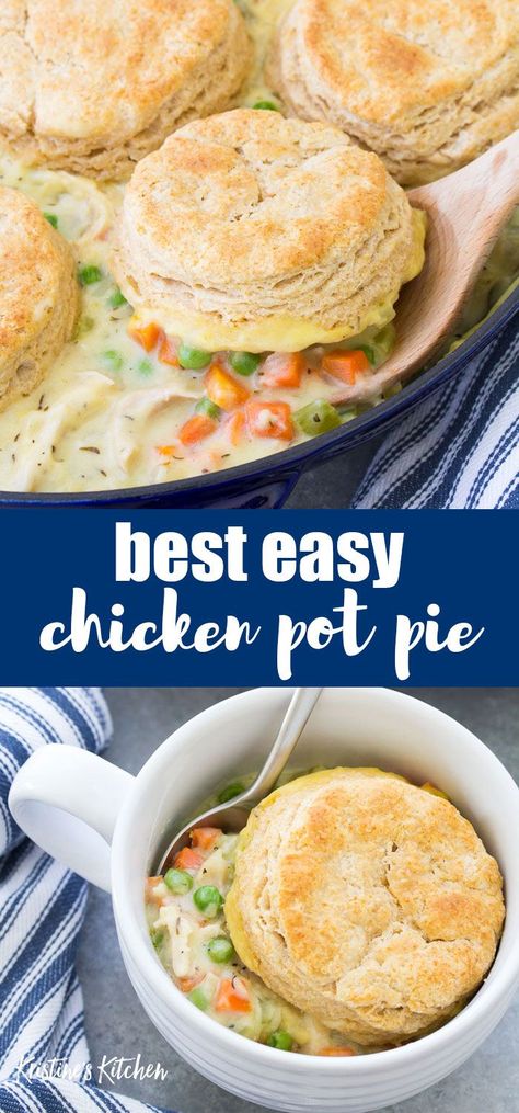 Biscuits Pot Pie, Homemade Pot Pie Recipe, Pot Pie Biscuits, Pot Pie Chicken, Chicken Pot Pie With Biscuits, Pot Pie With Biscuits, Homemade Pot Pie, Chicken Peas, Biscuit Chicken Pot Pie