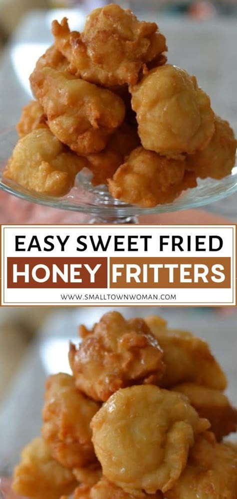 Honey Fritters, Sweet Fries, Small Town Woman, Fried Dessert, Aesthetic Health, Tattoo Health, Fritter Recipes, Bee Tattoo, Honey Recipes