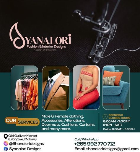 Flyer Design For Tailoring, Fashion Design Flyer Designs, Sewing Flyer Design, Tailor Poster Graphic Design, Fashion Design Flyer Inspiration, Tailor Flyer Design, Fashion Design Flyer, Fashion Flyer Design, Flyers Background