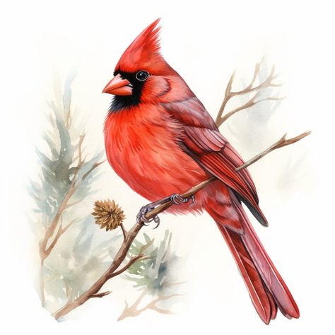 Pine Tree Painting, Christmas Cardinals, Watercolor Christmas Cards, Acrylic Painting For Beginners, Easy Christmas Crafts, Diy Watercolor, Watercolor Christmas, Red Birds, Watercolor Drawing