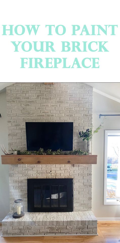 Painted Brick Fireplace Makeover, White Wash Brick Fireplace, Fireplace Diy, Fireplace Redo, Painted Brick Fireplace, Painted Brick Fireplaces, Brick Fireplace Makeover, Paint Fireplace, White Wash Brick