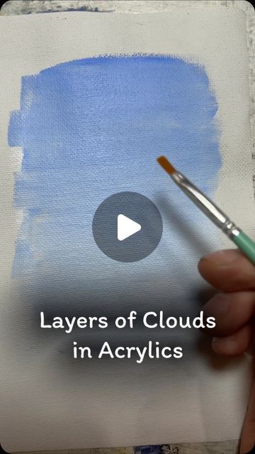 The Artery Art Shop and Classes on Instagram: "How to paint layers of clouds in acrylics." How To Draw Clouds With Acrylic Paint, Painting With Acrylics Tutorials, Painting Clouds On Canvas, Painting Clouds With Acrylics, How To Paint Fluffy Clouds, Acrylic Painting Clouds Tutorial, How To Paint Clouds Acrylic Step By Step, Paint Sky Acrylic, Cloud Landscape Painting