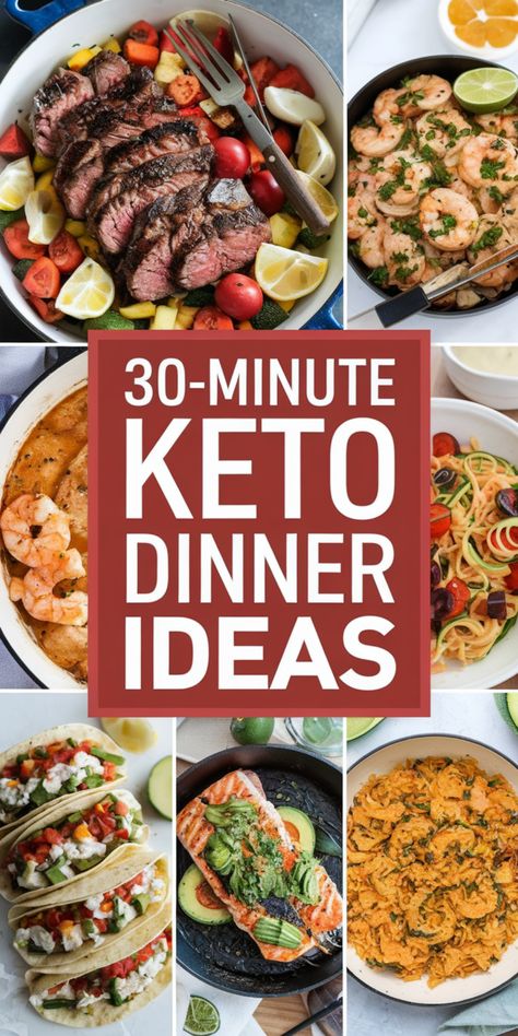 Short on time? These keto dinner recipes are ready in 30 minutes or less, making low-carb eating easier than ever! quick keto meals, low-carb dinner ideas, easy keto recipes, 30-minute meals Super Simple Keto Meals, Quiche Keto, Simple Keto Meals, Keto Meals For Beginners, Quick Keto Recipes, Recipes For Beginners Easy, Quick Keto Meals, Keto Quiche, Easy Keto Recipes For Beginners