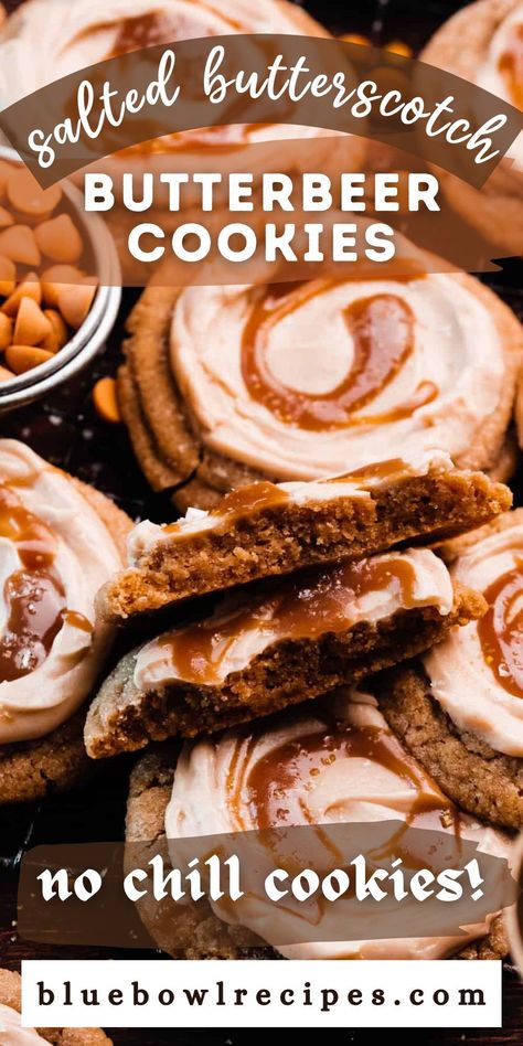 Butterbeer Frosting, Butterscotch Frosting, Butterbeer Cookies, The Three Broomsticks, Easy Homemade Cookies, Butterscotch Cookies, Three Broomsticks, Quick Lunch Recipes, Butterscotch Sauce