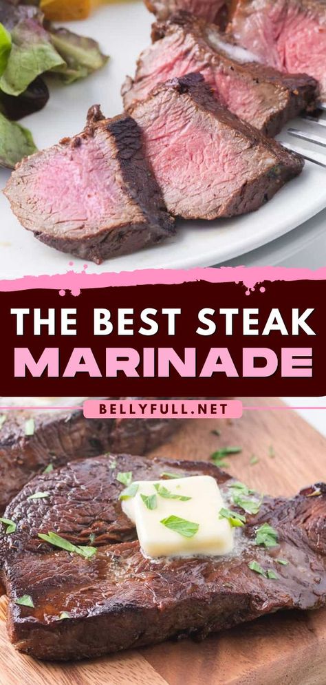 What your summer grilling recipes and dinner ideas need! This homemade steak marinade is the BEST. Not only is it quick and easy, but it also helps in tenderizing the meat and infusing every bite with flavor. Use it for all your summer BBQs and camping! Strip Steak Marinade, Homemade Steak Marinade, Best Steak Marinade, Steak Marinade Easy, Strip Steaks, New York Strip Steak, Strip Steak Recipe, Steak Marinade Recipes, The Best Steak