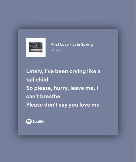 First Love Late Spring Lyrics, First Love Late Spring, Relatable Songs, Mitski Lyrics, Angel Character, Real Lyrics, Homescreen Icons, Relatable Lyrics, Phone Things