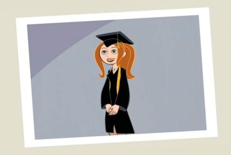 Graduation Icons Aesthetic, Graduation Pictures Aesthetic Cartoon, Kim Possible Graduation, Squidward Graduation Picture, Cartoon Characters Graduation, Iphone Wallpaper Japan, Graduation Girl Drawing, Kim Possible Characters, Graduation Images