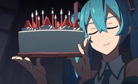 Happy Gifs Cute Anime, Happy Birthday Pfp Anime, Happy Birthday Banner Discord, Happy Birthday Banner Aesthetic, Birthday Discord Pfp, Birthday Discord Banner, Anime Birthday Icon, Birthday Pfp Anime, Miku Gif Banner