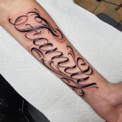 101 Amazing Family Tattoo Designs You Need To See! | Outsons | Men's Fashion Tips And Style Guide For 2020 Family Tattoos For Men Arm, Wrist Tattoos Family, Forearm Name Tattoos, Matching Family Tattoos, Family Name Tattoos, Tattoos Family, Family First Tattoo, Tattoo Font For Men, Family Tattoos For Men