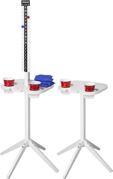 Amazon.com : GoSports ScoreCaddy Set of 2 Outdoor Scoreboard Tables with Drink Holders - Perfect Score Tracker Accessory for Backyard Cornhole and Yard Games : Sports & Outdoors Cornhole Scoreboard, Washer Toss, Wine Holders, Corn Hole Diy, Tailgate Games, Drink Stand, Bean Bag Toss Game, Bag Toss Game, Beer Pong Tables