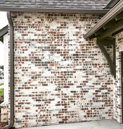 Have you wanted to Limewash your home, but have been hesitant to start? Today, I'm sharing 10 Tips for Limewashing Your Home featuring Romabio Paints Classico Limewash German Smear Brick With White Siding, Lime Wash Brown Brick, Distressed Limewash Brick, Lighten Brick Exterior, Romabio Limewash Fireplace, Painted Brick Ideas, German Shmere Brick House, Lime Washed Brick Exterior, Limewash Vs Whitewash