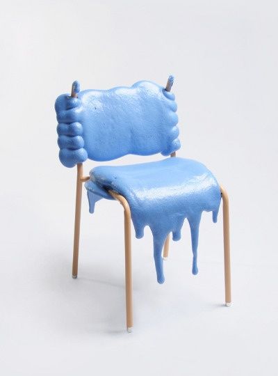 Weird Furniture, Unusual Furniture, Unique Chair, Art Chair, White Chair, Table Sofa, Blue Chair, Funky Furniture, Cafe Chairs