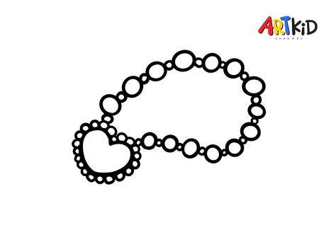 This picture belongs to one of our easy drawing and coloring videos on our YouTube channel. You will find the link to download the high quality outline picture in the description of the video. Draw Necklace, Colouring For Kids, Drawing And Colouring, Outline Pictures, Necklace Drawing, Coloring Videos, Oil Pastel Drawings, Rose Necklace, Easy Drawing