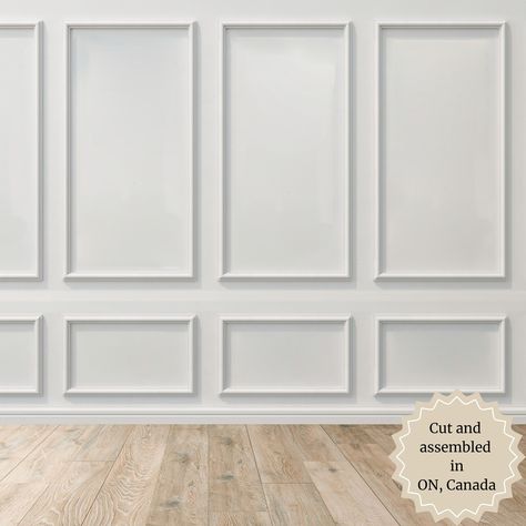 Our wall paneling kits are proudly cut and shipped from ON, Canada! Elevate your walls without spending a fortune 😊 #walltrim #wallmolding #accentwalls #boardandbatten #roomdecor #walldecor #homerenovation #homeupgrades #diyproject #diywall #livingroom #hallway #bathroom #bedroom #boardandbatten #halfwall Accent Wall Minimalist, Trim Accent Wall, Mold Kit, Wall Trim, Construction Adhesive, Wood Molding, Wood Filler, Wall Molding, Diy Installation