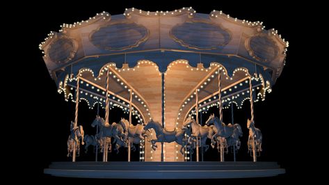 Circus Background, Merry Go Round Carousel, Inner Landscape, Circus Aesthetic, Night Circus, Circus Art, Merry Go Round, Environment Concept Art, Retro Aesthetic