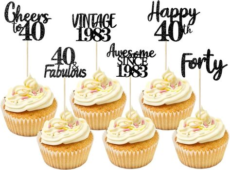 40th birthday cupcake toppers party city