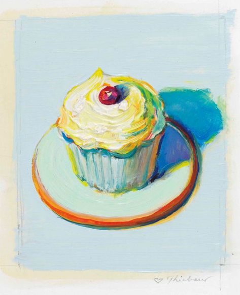 Cupcake Painting With Puffy Paint Recipe: Inspired by Wayne Thiebaud | Woo! Jr. Kids Activities Food Artists Painting, Wayne Thiebaud Cupcakes, Wayne Thiebaud Art Lesson For Kids, Thiebaud Wayne, Puffy Paint Recipe, Wayne Thiebaud Cakes, Cupcake Painting, Pop Art Food, Paint Recipe