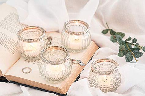 Amazon.com: Kurrajong Farmhouse Set of 4 Glass Tea Light Holders in Beautiful Gift Box, 2.5" W x 2.2" H, Bohemian tealight Candle Holders, Glass Candle Holder: Home & Kitchen Small Glass Candle Holders, Gold Votive Candle Holders, Farmhouse Candle Holders, Vintage Glass Candle Holders, Mini Candle Holders, Glass Tealight Candle Holders, Silver Candle Holders, Small Candle Holders, Glass Votive Holders