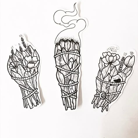 𝕸𝖊𝖉𝖚𝖘𝖊 𝕹𝖔𝖎𝖗𝖊 𝕿𝖆𝖙𝖙𝖔𝖔 on Instagram: “Smudge Sticks 🌙 Available | Dispo” Noir Tattoo, Stick Tattoo, One Word Tattoos, Crystal Tattoo, Literary Tattoos, Pattern Stencil, Shape Tattoo, Witch Tattoo, Triangle Tattoos