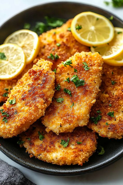 Chicken Based Recipes, Whole 30 Chicken Cutlets, Chicken Cutlet Marinades, Parmesan Crusted Chicken Cutlets, Baked Chicken Cutlets Oven Healthy, Breaded Chicken With Pasta, Italian Breaded Chicken Recipes, Simple Chicken Cutlet Recipes, Pesto Chicken Cutlets